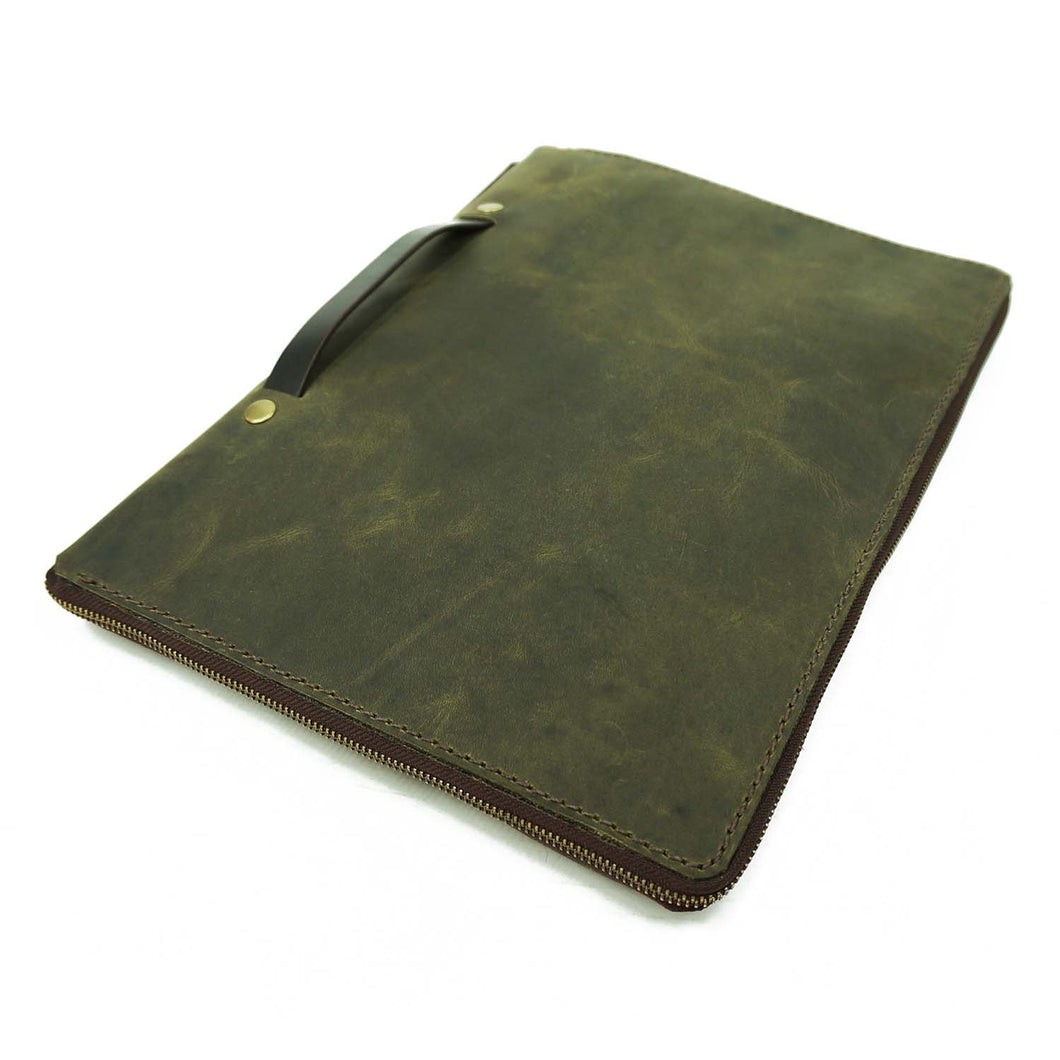 Carpeta de Cuero Tablet Multipropósito - Verde Rústico