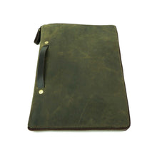 Cargar imagen en el visor de la galería, Carpeta de Cuero Tablet Multipropósito - Verde Rústico
