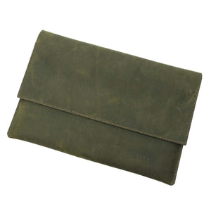 Funda de Cuero Notebook 14" a 15" - Verde Rústico