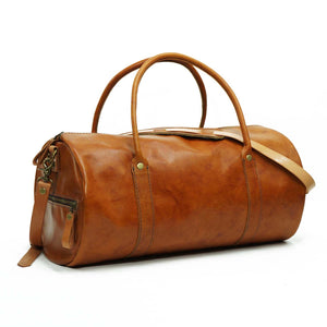 Bolso Cuero Gym Bag Curry-Natural