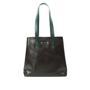 Bolso de Mano Cuero Vintage Tote - Burdeo Oscuro