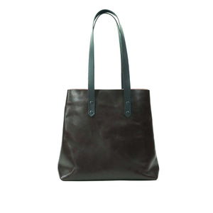 Bolso de Mano Cuero Vintage Tote - Burdeo Oscuro