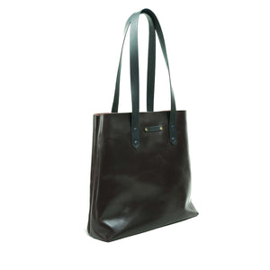 Bolso de Mano Cuero Vintage Tote - Burdeo Oscuro