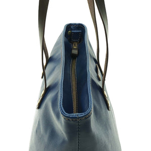 Bolso de Mano Cuero Shoulder Bag - Azul