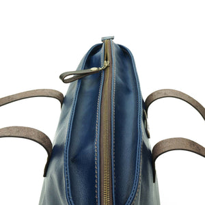 Bolso de Mano Cuero Shoulder Bag - Azul
