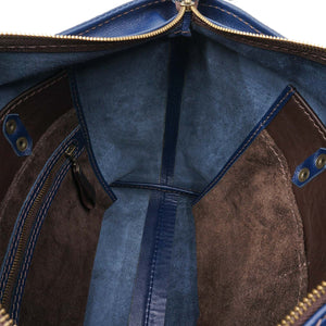 Bolso de Mano Cuero Shoulder Bag - Azul