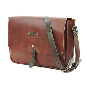 Maletín de cuero Messenger Basic 13 pulgadas color Agreste correas Café Moro