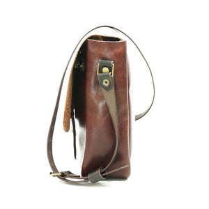 Maletín de cuero Messenger Basic 13 pulgadas color Agreste correas Café Moro