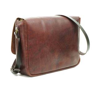 Maletín de cuero Messenger Basic 13 pulgadas color Agreste correas Café Moro