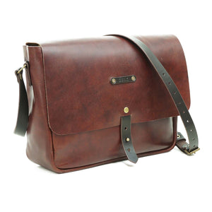 Maletín de cuero Messenger Basic 13 pulgadas color Agreste correas Café Moro