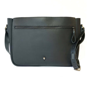 Maletín de cuero Messenger Basic 13 pulgadas color Negro correas Negras