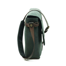 Cargar imagen en el visor de la galería, Maletín de cuero Messenger II 13 pulgadas color Azul Rústico correas Café Moro
