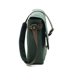 Maletín de cuero Messenger II 13 pulgadas color Azul Rústico correas Café Moro
