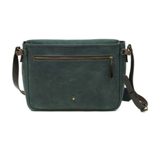 Cargar imagen en el visor de la galería, Maletín de cuero Messenger II 13 pulgadas color Azul Rústico correas Café Moro
