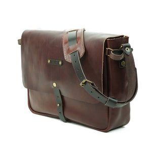 Maletín de cuero Messenger II 15 pulgadas color Agreste correas Café Moro