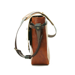 Maletín de cuero Messenger II 13 pulgadas color Curry correas Café Moro