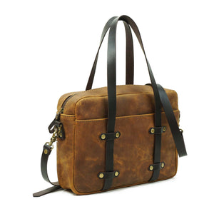 Maletín de cuero Messenger Nomad Amarillo Rústico