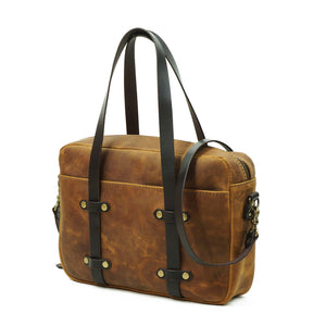 Maletín de cuero Messenger Nomad Amarillo Rústico
