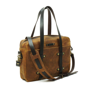 Maletín de cuero Messenger Nomad Amarillo Rústico