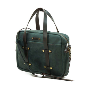Maletín de cuero Messenger Nomad Azul Rústico
