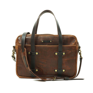 Maletín de cuero Messenger Nomad Café Texturado
