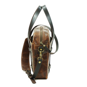 Maletín de cuero Messenger Nomad Café Texturado