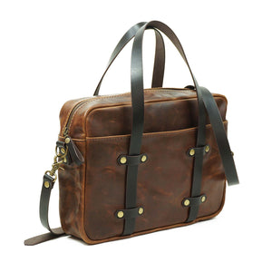 Maletín de cuero Messenger Nomad Café Texturado