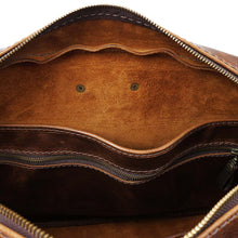 Cargar imagen en el visor de la galería, Maletín de cuero Messenger Nomad Café Texturado
