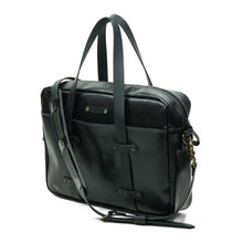 Cargar imagen en el visor de la galería, Maletín de cuero Messenger Nomad Capreto Negro
