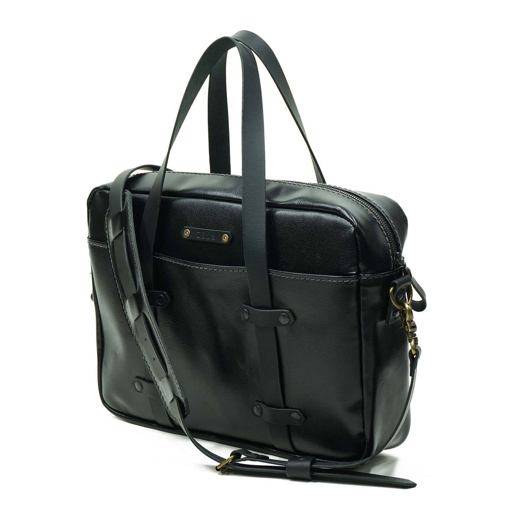 Maletín de cuero Messenger Nomad Capreto Negro