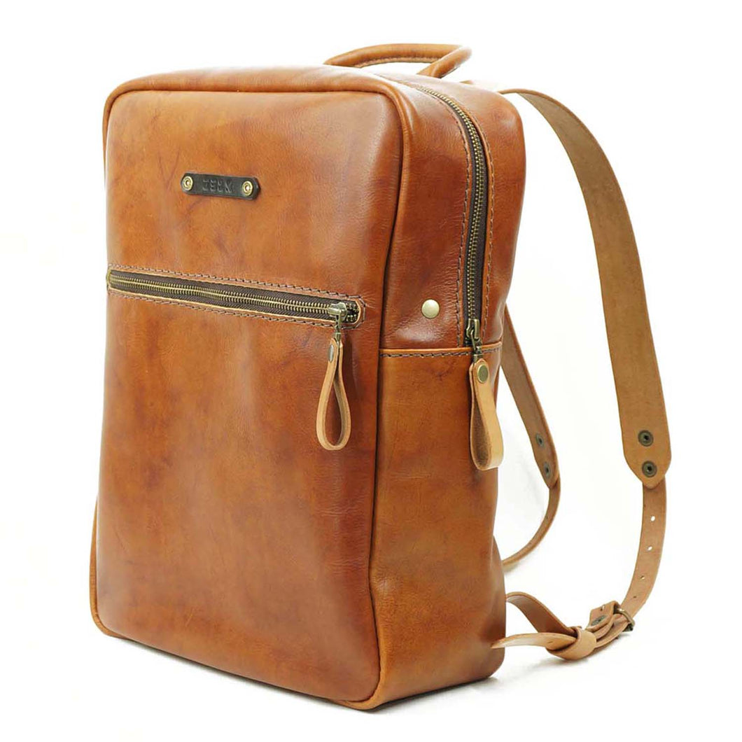 Mochila de Cuero Z7 - Curry / Natural
