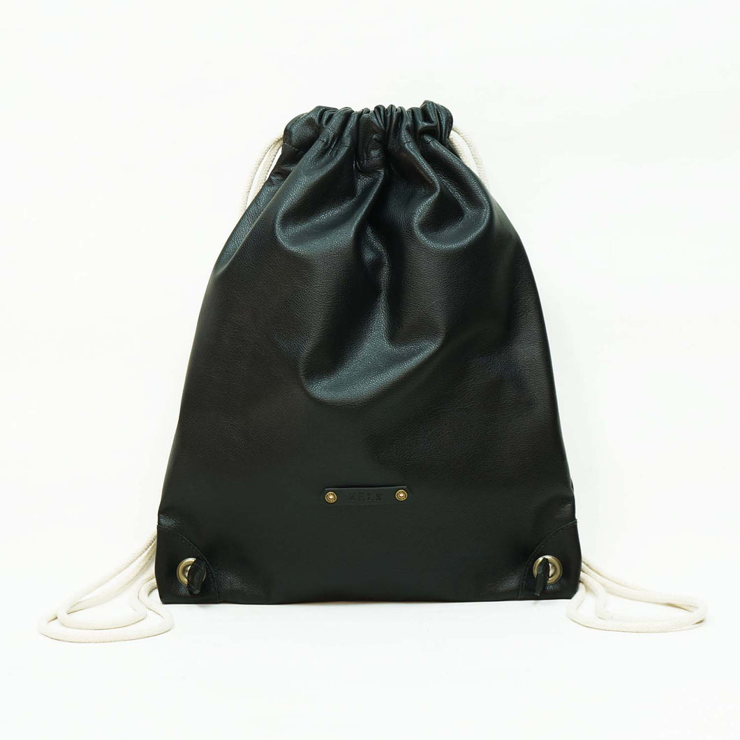 Mochila Saco de Cuero - Negro