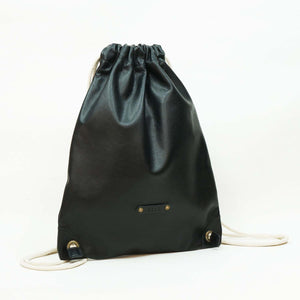 Mochila Saco de Cuero - Negro