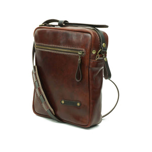 Bandolera de cuero Satchel Café Agreste