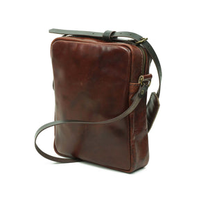 Bandolera de cuero Satchel Café Agreste