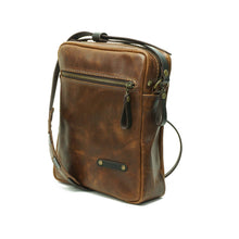 Cargar imagen en el visor de la galería, Bandolera de cuero Satchel Café Texturado
