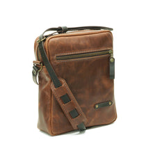 Cargar imagen en el visor de la galería, Bandolera de cuero Satchel Café Texturado
