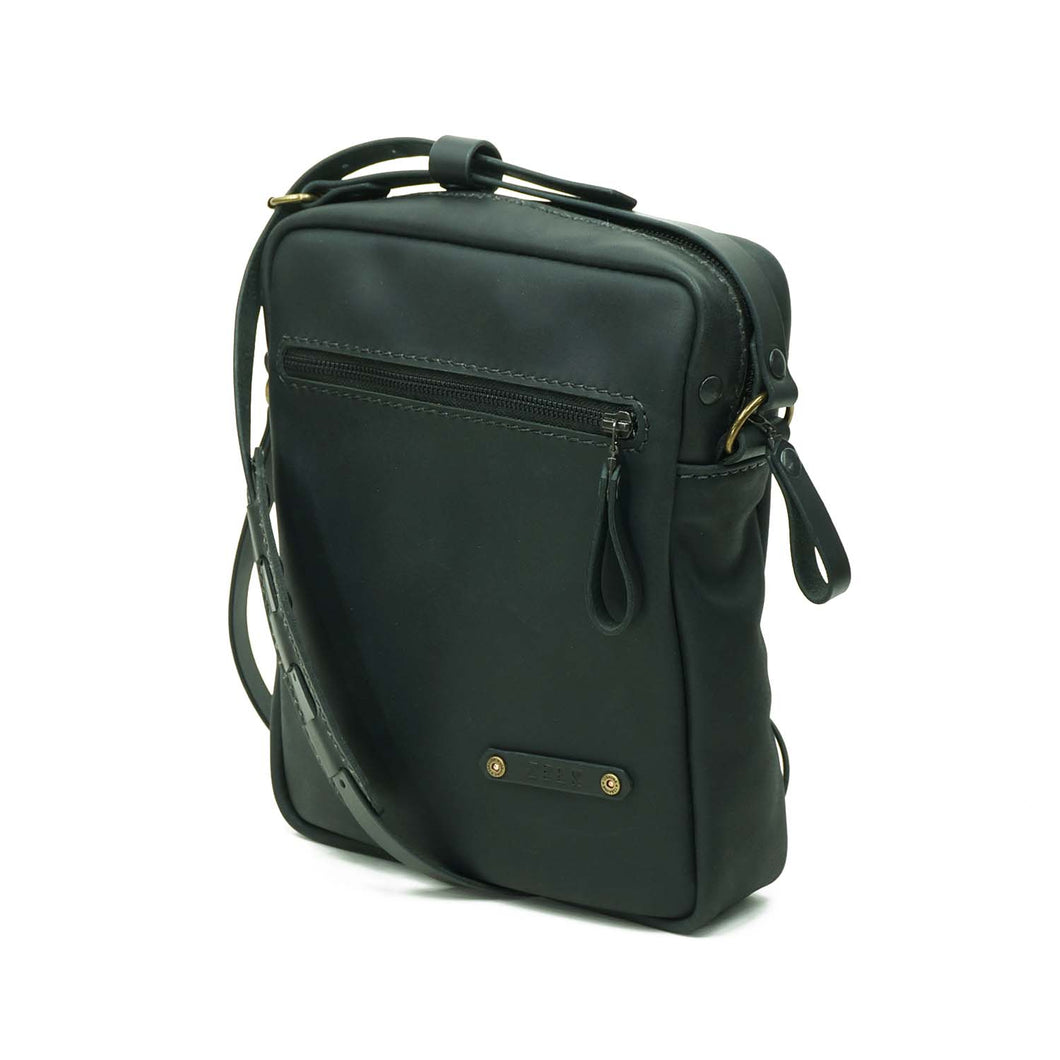 Bandolera de cuero Satchel Negro