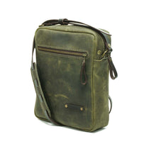 Cargar imagen en el visor de la galería, Bandolera de cuero Satchel Verde Rústico
