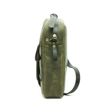 Cargar imagen en el visor de la galería, Bandolera de cuero Satchel Verde Rústico
