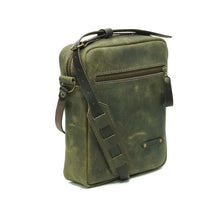 Cargar imagen en el visor de la galería, Bandolera de cuero Satchel Verde Rústico
