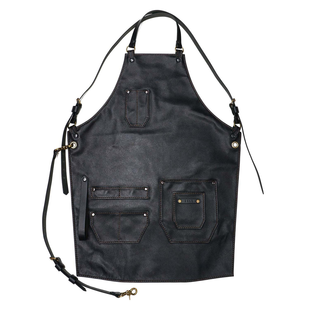 Pechera Delantal de Cuero - Negro
