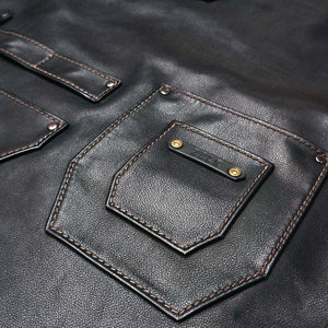 Pechera Delantal de Cuero - Negro