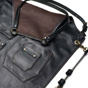 Pechera Delantal de Cuero - Negro